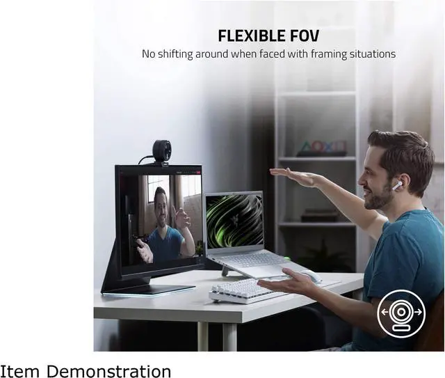 Alt view image 5 of 6 - Razer Kiyo Pro Streaming Webcam: Uncompressed 1080p 60FPS - High-Performance Adaptive Light Sensor - HDR-Enabled - Wide-Angle Lens with Adjustable FOV - Lightning-Fast USB 3.0