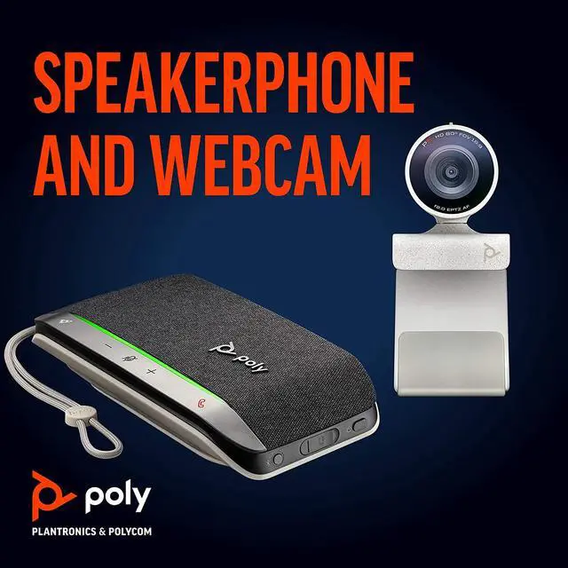 Alt view image 3 of 10 - Poly (Plantronics + Polycom) Studio P5 Webcam with Poly Sync 20+ Speakerphone Kit (Plantronics + Polycom) - 1080p HD Professional Video Conferencing Camera & Bluetooth Wireless Smart Speakerphone-Certified for Zoom & Teams (2200-87150-025)