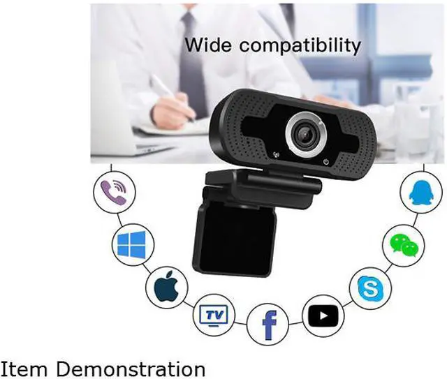 Alt view image 4 of 4 - Anivia 1080p HD Webcam W8, USB Desktop Laptop Camera, Mini Plug and Play Video Calling Computer Camera, Built-in Mic, Flexible Rotatable Clip