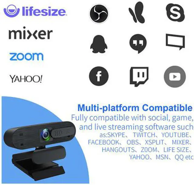 Alt view image 4 of 4 - AutoFocus Full HD Webcam 1080P with Privacy Shutter-Pro Webcam with Noise Cancelling Microphone-USB Computer Camera for PC Notebook Computer Desktop Mac Video Call, Meeting Skype YouTube