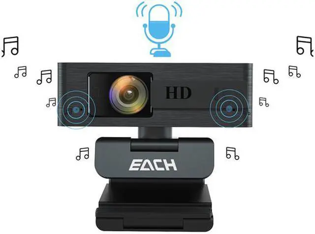 Alt view image 2 of 4 - EACH AutoFocus Full HD Webcam with Privacy Shutter 1080P-360 Degree Rotating Webcam-USB Computer Camera for PC Laptop Desktop Mac Video Call