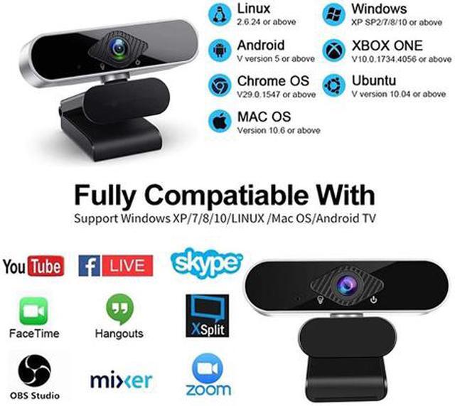 Alt view image 4 of 6 - TROPRO Full HD 1080p Webcam, Webcam with Microphone Streaming Computer Web Cam for PC Laptop Desktop 360 Degree Rotation Computer Camera Highly Compatible with Win10/8/8.1/7/XP Linux Mac