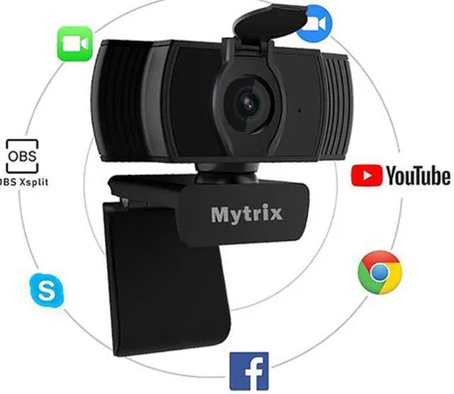 Alt view image 3 of 7 - Mytrix Auto Focus Full HD 1080P Webcam With Privacy Cover, Built-in Noise Cancelling Mic, USB Webcam for Windows Mac PC Laptop Desktop Video Calling Conferencing Streaming, Skype Zoom Facebook YouTube
