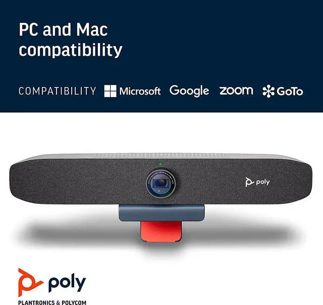 Alt view image 8 of 11 - Poly Studio P15 Personal Video Bar (Plantronics + Polycom) - Complete Audio + Premium 4K Webcam Solution - Camera, Mics & Speaker - Home Office/Focus Room -Works w/Zoom (Certified) & Teams (Certified)