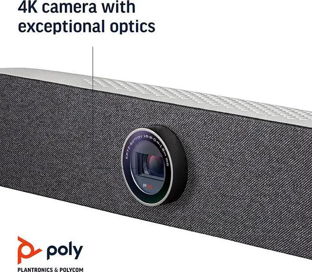 Alt view image 5 of 11 - Poly Studio P15 Personal Video Bar (Plantronics + Polycom) - Complete Audio + Premium 4K Webcam Solution - Camera, Mics & Speaker - Home Office/Focus Room -Works w/Zoom (Certified) & Teams (Certified)