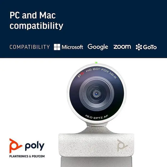 Alt view image 9 of 9 - Poly - Studio P5 Webcam with Blackwire 3210 Headset Kit (Plantronics + Polycom) - 1080p HD Professional Video Conferencing Camera & Single-Ear Wired Headset USB-A - Certified for Zoom & Teams
