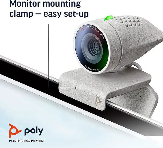 Alt view image 4 of 9 - Poly - Studio P5 Webcam with Blackwire 3210 Headset Kit (Plantronics + Polycom) - 1080p HD Professional Video Conferencing Camera & Single-Ear Wired Headset USB-A - Certified for Zoom & Teams