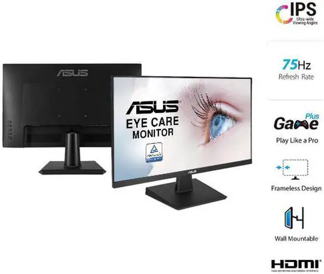 Alt view image 12 of 12 - Asus VA24EHE 23.8" Full HD (1920x1080) 75Hz 5ms IPS FreeSync Monitor, Black