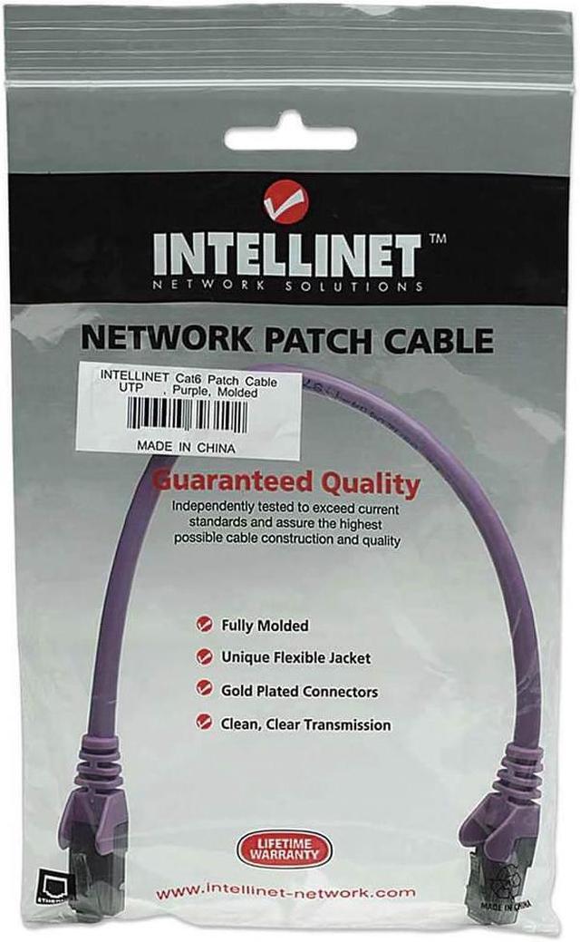 Alt view image 3 of 4 - Intellinet Network Cable, Cat6, UTP RJ45 Male / RJ45 Male, 15.0 m (50 ft.), Purple