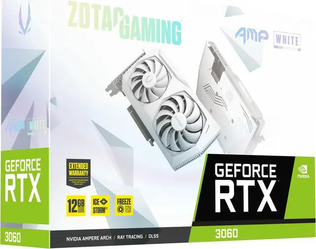 Alt view image 8 of 9 - ZOTAC GAMING GeForce RTX 3060 AMP White Edition 12GB GDDR6 192-bit 15 Gbps PCIE 4.0 Gaming Graphics Card, IceStorm 2.0 Cooling, Active Fan Control, FREEZE Fan Stop ZT-A30600F-10P