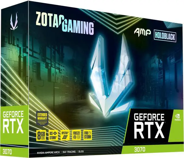 Alt view image 8 of 8 - ZOTAC GAMING GeForce RTX 3070 AMP Holo LHR 8GB GDDR6 256-bit 14 Gbps PCIE 4.0 Gaming Graphics Card, HoloBlack, IceStorm 2.0 Advanced Cooling, SPECTRA 2.0 RGB Lighting, ZT-A30700F-10PLHR