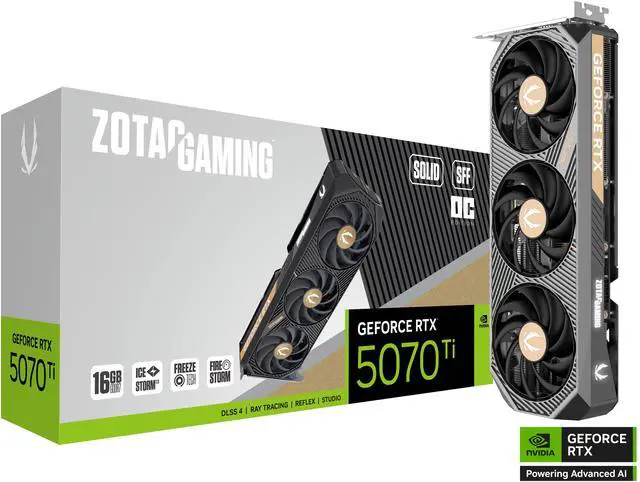 Alt view image 7 of 7 - ZOTAC Gaming GeForce RTX 5070 Ti Solid SFF OC 16GB GDDR7 Video Graphics Card - OEM