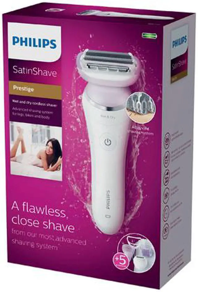 Alt view image 8 of 8 - Philips SatinShave Prestige Wet & Dry Cordless Shaver, 5 Accessories