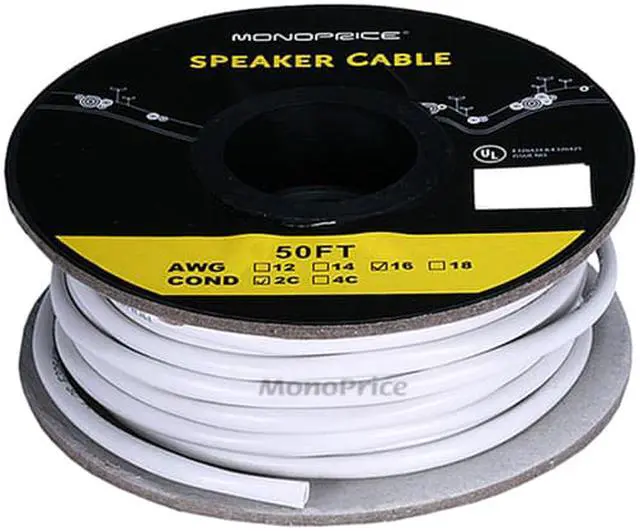 Alt view image 2 of 2 - Monoprice 2822 50ft 16AWG CL2 Rated 2-Conductor Loud Speaker Cable For In-Wall Installation