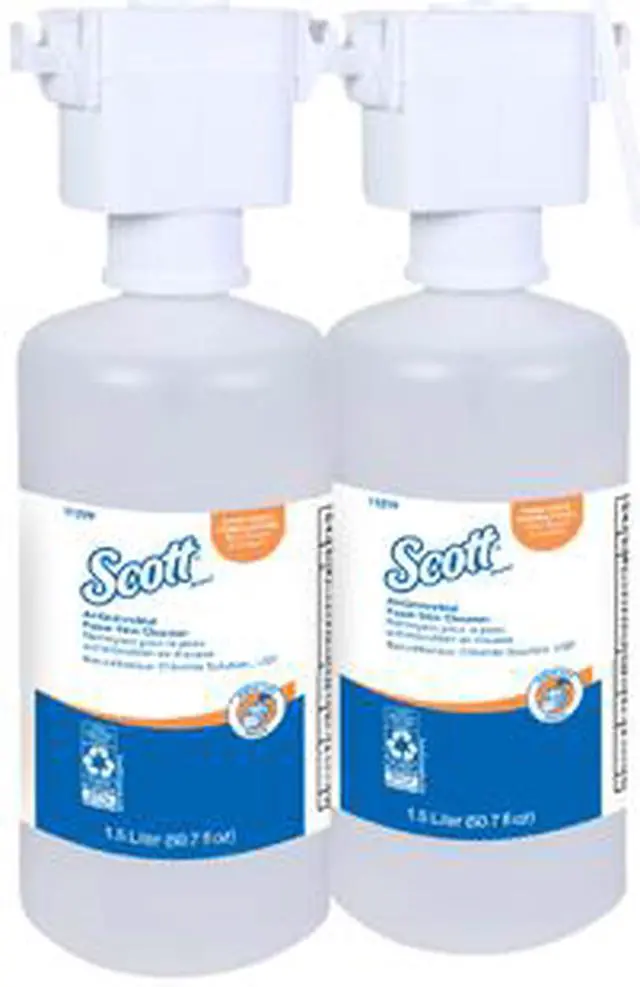 Alt view image 2 of 5 - Scott Control Antimicrobial Foam Skin Cleanser, 0.1% Benzalkonium Chloride (11279), Clear, Unscented, 1.5 L, 2 Counter-Mount Refills / Case