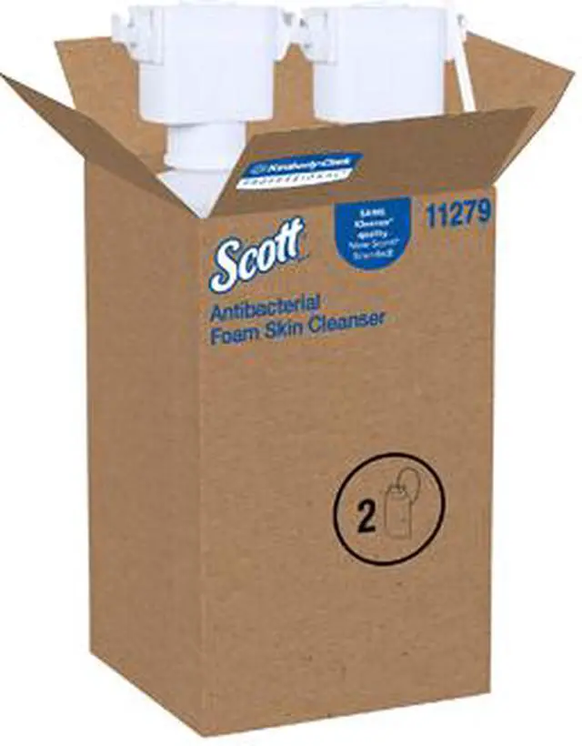 Alt view image 4 of 5 - Scott Control Antimicrobial Foam Skin Cleanser, 0.1% Benzalkonium Chloride (11279), Clear, Unscented, 1.5 L, 2 Counter-Mount Refills / Case