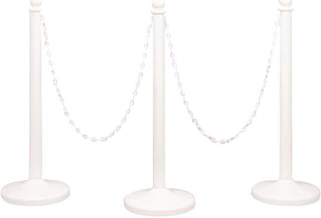 Tatco Plastic Stanchions and Chains - White Plastic 39 Tatco Plastic Stanchions and Chains - White Plastic 39