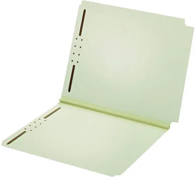 Main image of Dual Tab Pressboard Folder, 2 Fasteners, 2" Expansion, Letter, Lt Gree