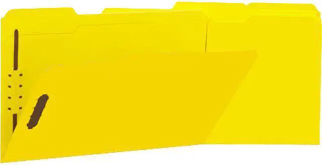 Main image of Manila Folders, 2 Fasteners, 1/3 Tab, Legal, Yellow, 50/Bx