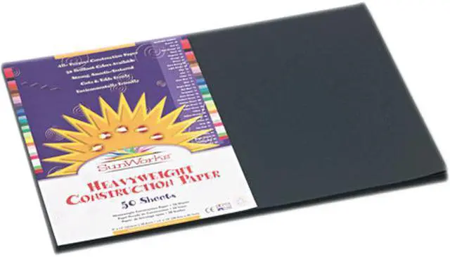Main image of Construction Paper, 58 lbs., 12 x 18, Black, 50 Sheets/Pack