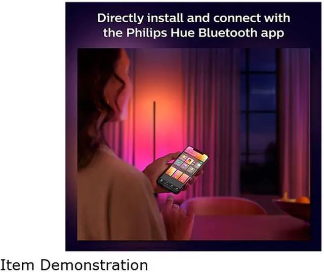 Alt view image 8 of 10 - Philips Hue Bluetooth Gradient Ambiance Smart Lightstrip 2m/6ft Base Kit with Plug (Multicolor Strip, Works with Apple Homekit and Google Home), White, 570556