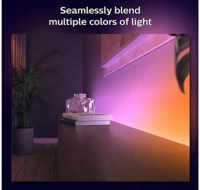 Alt view image 5 of 12 - Philips Hue Bluetooth Gradient Ambiance Smart Lightstrip 3ft Extension NO Plug, (Muticolor Strip, Works with Apple Homekit and Google Home), White