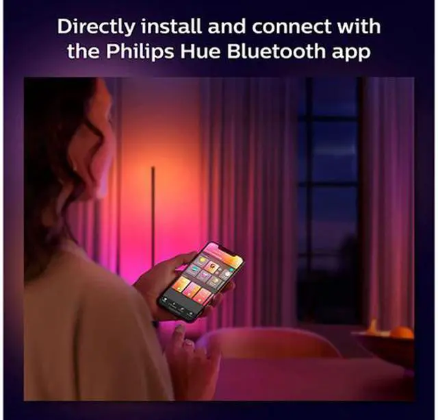Alt view image 10 of 12 - Philips Hue Bluetooth Gradient Ambiance Smart Lightstrip 3ft Extension NO Plug, (Muticolor Strip, Works with Apple Homekit and Google Home), White
