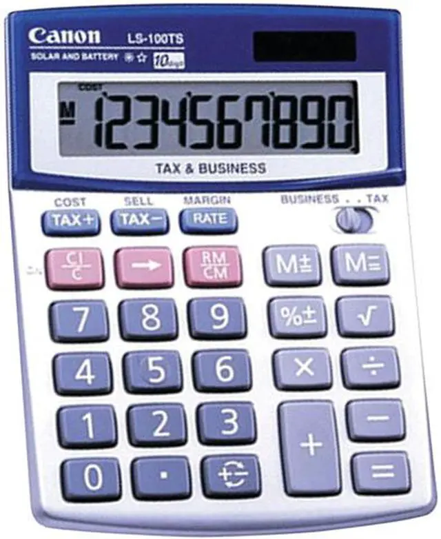 Main image of Canon CNMLS100TS 10-Digit Calculator- Dual Power- 4in.x5-.33in.x1-.2in.