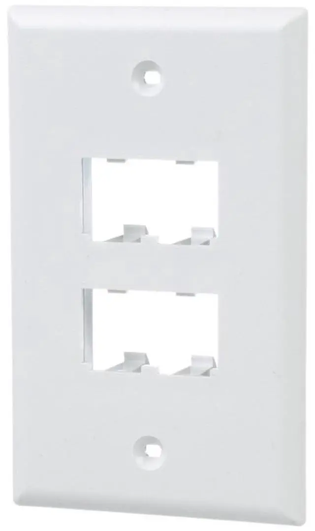 Alt view image 2 of 2 - Panduit CFP4WH 1-Gang 4-Port Faceplate White CFP4WH