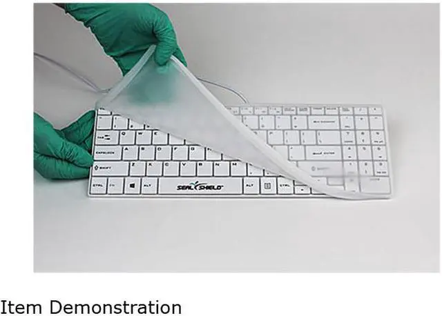 Alt view image 3 of 5 - Seal Shield SSWKSV099W Cleanwipe Medical Grade-Waterproof, Antimicrobial, Low Profile Chiclet Style, 2.