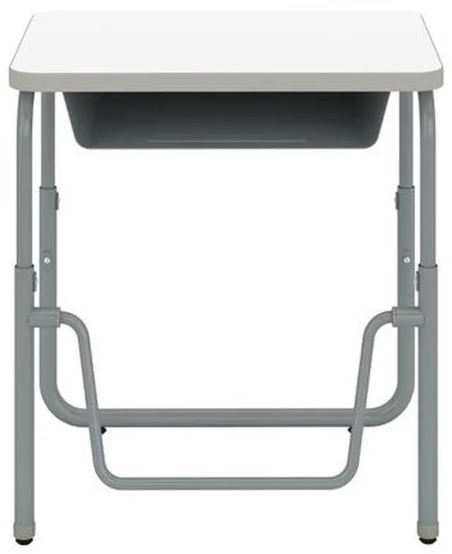 Alt view image 2 of 3 - Safco 1224DE AlphaBetter 2.0 Height-Adjustable Student Desk with Pendulum Bar and Book Box - 27.75 x 19.75 x 29 to 43 - Dry Erase