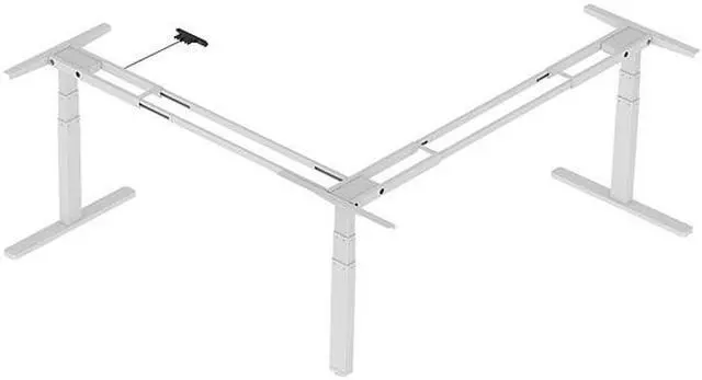 Alt view image 2 of 6 - Monoprice Triple Motor Height Adjustable Sit-Stand Corner Desk Frame - White | 3 Leg Corner, L Shaped Table Base, Programmable Memory Settings - Workstream Collection
