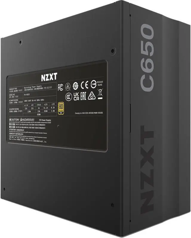 Alt view image 3 of 6 - NZXT C650 - C Series ATX 650 Watt 80 Plus Gold v2 (2022) Full-modular Power Supply, US Power Cord