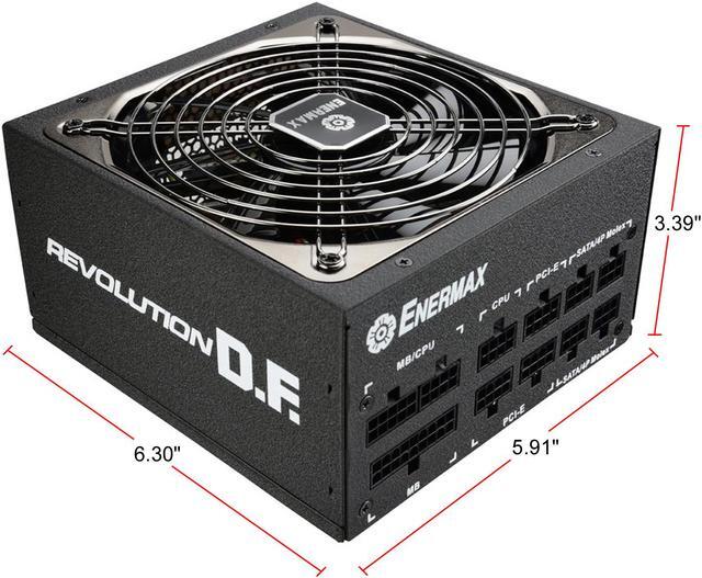 Alt view image 5 of 6 - ENERMAX Revolution D.F. 750W 80 Plus Gold 750W, Full Modular, Multi Rail, 7 Year Warranty, Power Supply, ERF750EWT