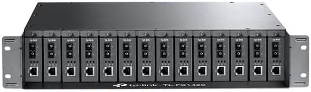 Alt view image 3 of 4 - tp-link tl-fc1420 | 14-slot rackmount chassis for fc series media converters | optional redundant power supply | hot swappable | 2 cooling fans for ventilation