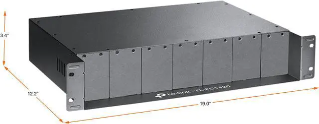 Alt view image 2 of 4 - tp-link tl-fc1420 | 14-slot rackmount chassis for fc series media converters | optional redundant power supply | hot swappable | 2 cooling fans for ventilation
