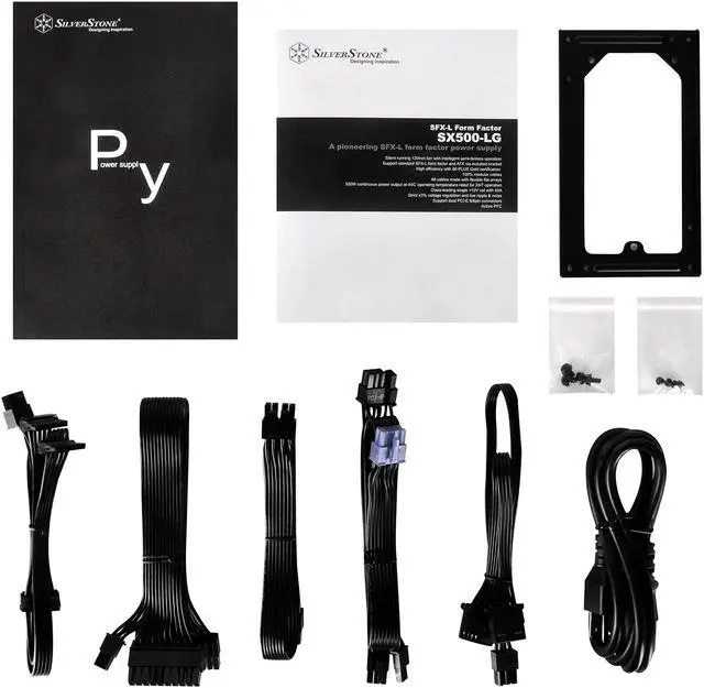 Alt view image 17 of 18 - SilverStone Technology 500W SFX-L Form Factor 80 PLUS GOLD Full Modular Lengthened Power Supply with +12V single rail, Active PFC (SX500-LG)