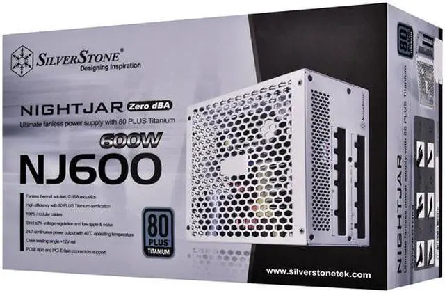 Alt view image 7 of 7 - Silverstone Technology NJ600 Nightjar 600W Completely Fanless 80 Plus Titanium Fully Modular ATX Power Supply, 0 dBA Noise Level