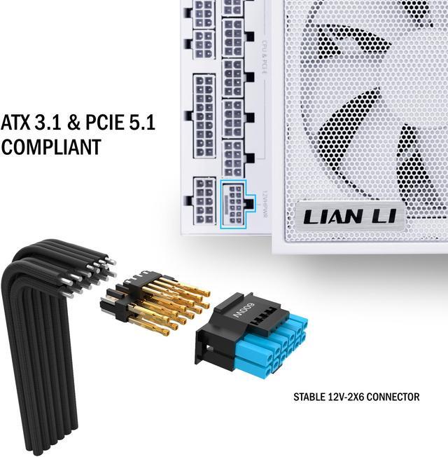 Alt view image 3 of 7 - LIAN LI Edge series EG1300 White, 1300W ATX12V v3.1, 80 PLUS PLATINUM Certified , Full Modular Power Supply