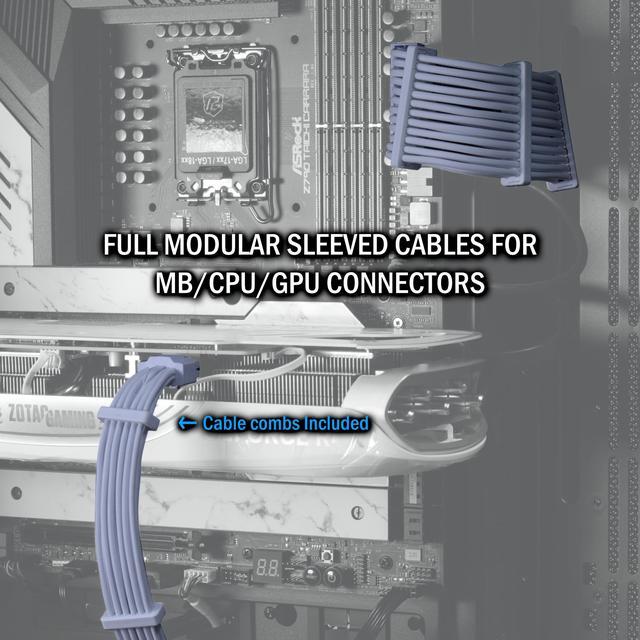 Alt view image 6 of 7 - LIAN LI Edge series EG1300 White, 1300W ATX12V v3.1, 80 PLUS PLATINUM Certified , Full Modular Power Supply