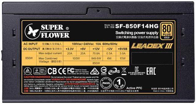 Alt view image 4 of 7 - Super Flower Leadex III 850W 80+ Gold, Three-Way ECO Mode Fanless, Silent & Cooling Mode, FDB Fan, Full Modular Power Supply, Dual Over Power Protection, SF-850F14HG