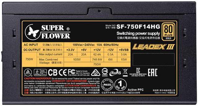 Super Flower Leadex III 750W 80+ Gold, Three-Way ECO Mode 