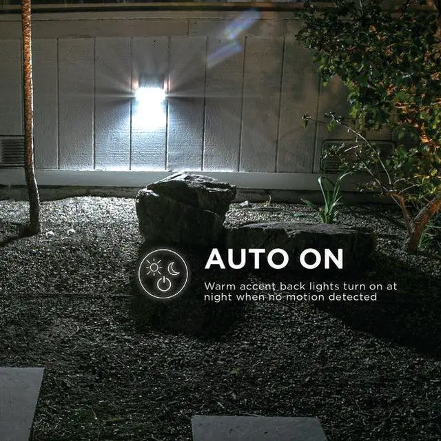Alt view image 8 of 8 - Home Zone Security Motion Sensor Outdoor Light - Solar Light Outdoor Dual Lighting Mode Wall Mounted Accent and Flood Light, 2-Pack