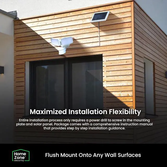 Alt view image 7 of 7 - Home Zone Security 2 Pack Solar Floodlights Outdoor with Motion Sensor 40 x 180°, 1500 Lumens, 5000K Bright White, Dusk to Dawn, Aluminum Adjustable Heads, Waterproof Flood Lights Backyard Patio
