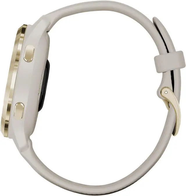 Alt view image 7 of 9 - Garmin Venu 2S, Smaller-Sized GPS Smartwatch with Advanced Health Monitoring and Fitness Features, Light Gold Stainless Steel Bezel with Light Sand Case and Silicone Band (010-02429-01)