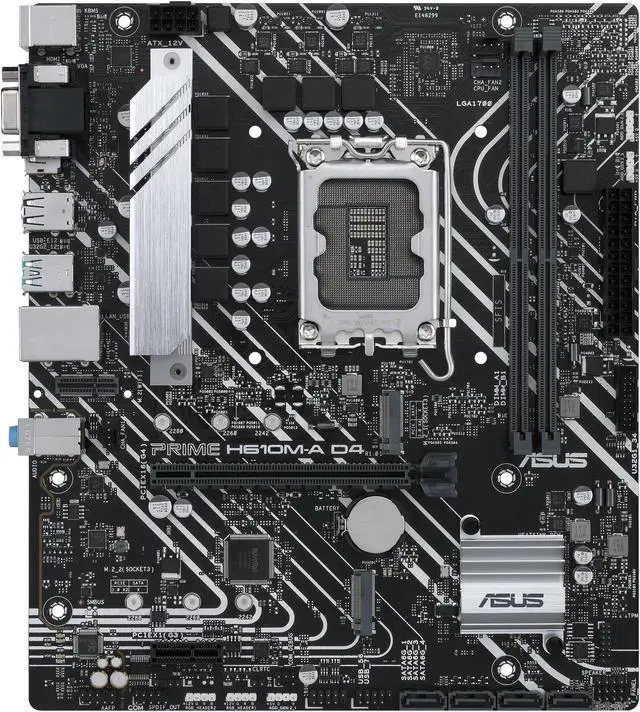 Alt view image 2 of 3 - ASUS PRIME H610M-A D4-CSM LGA 1700 (Intel 12th & 13th Gen) Micro-ATX Commercial Motherboard (PCIe 4.0, DDR4, 2xM.2 slots, 1Gb LAN, rear USB 3.2 Gen 2 ports, DP/HDMI/D-Sub) - Bulk Packaging
