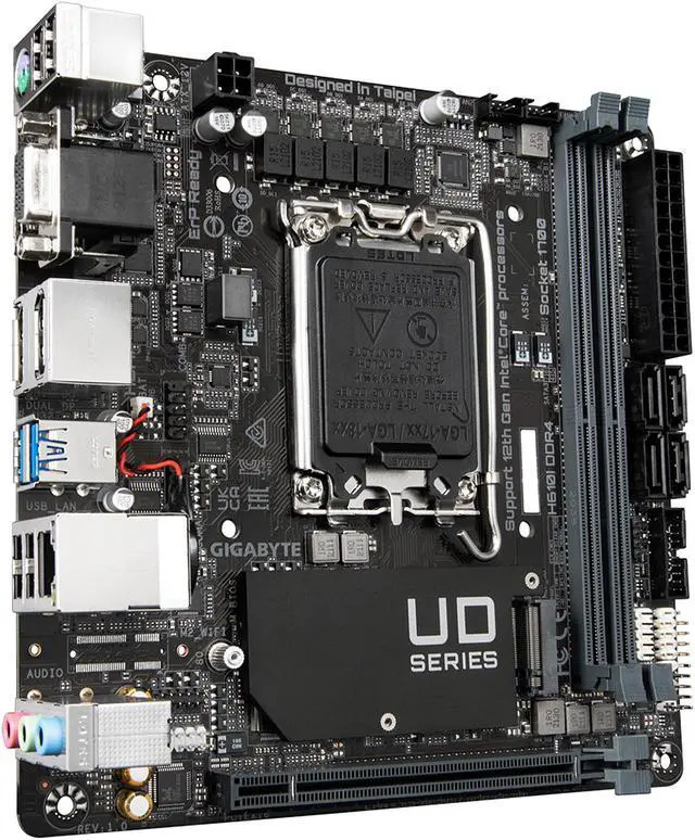 Alt view image 3 of 7 - GIGABYTE H610I DDR4 Intel H610 LGA 1700 Mini-ITX Motherboard with DDR4, Single M.2, PCIe 4.0, USB 3.2 Gen1, Intel GbE LAN Chip