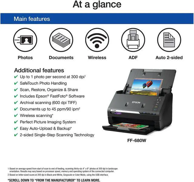 Alt view image 3 of 8 - Epson FastFoto FF-680W Wireless High-speed Photo Scanning System for PC and Mac