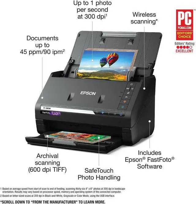 Alt view image 4 of 8 - Epson FastFoto FF-680W Wireless High-speed Photo Scanning System for PC and Mac