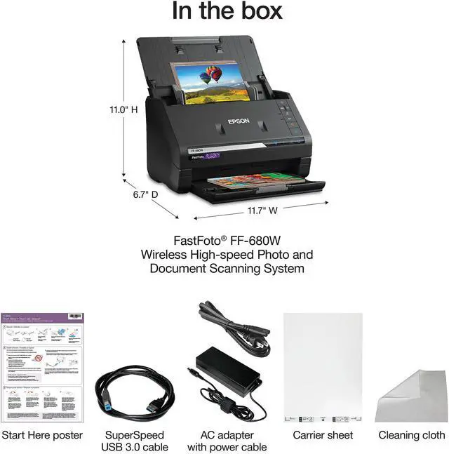 Alt view image 5 of 8 - Epson FastFoto FF-680W Wireless High-speed Photo Scanning System for PC and Mac